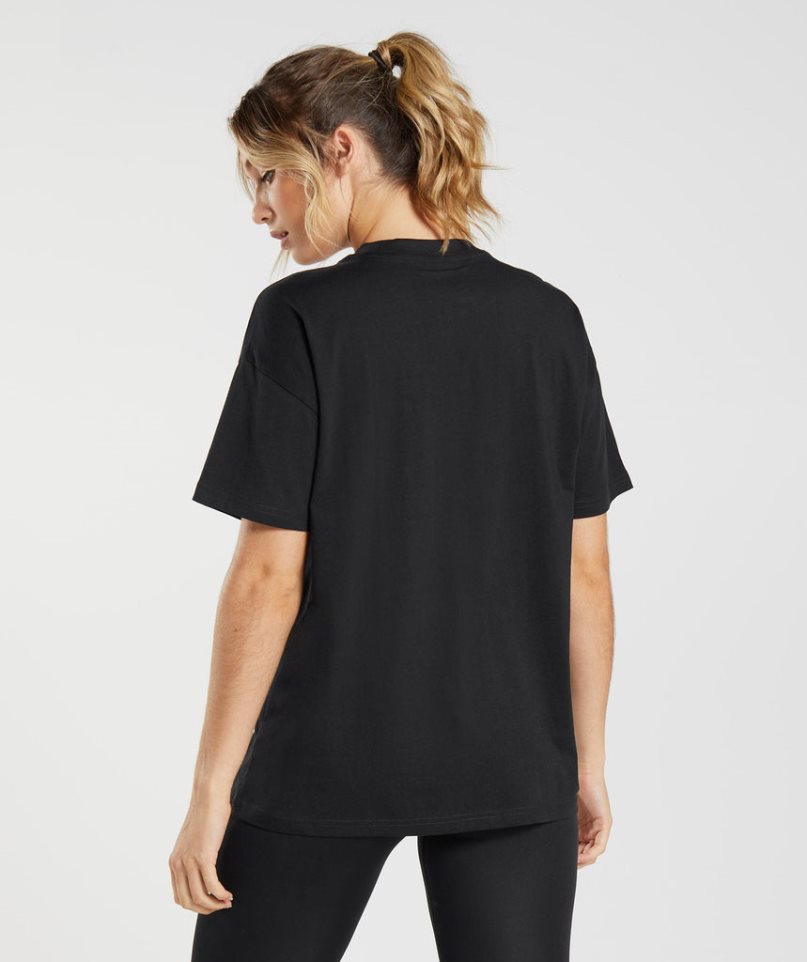 Women's Gymshark Training Oversized T-Shirts Black | CA 65N701